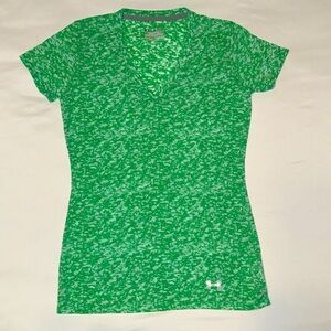 Under Armour Womens Heatgear V Neck T Shirt XSmall Semi-fitted